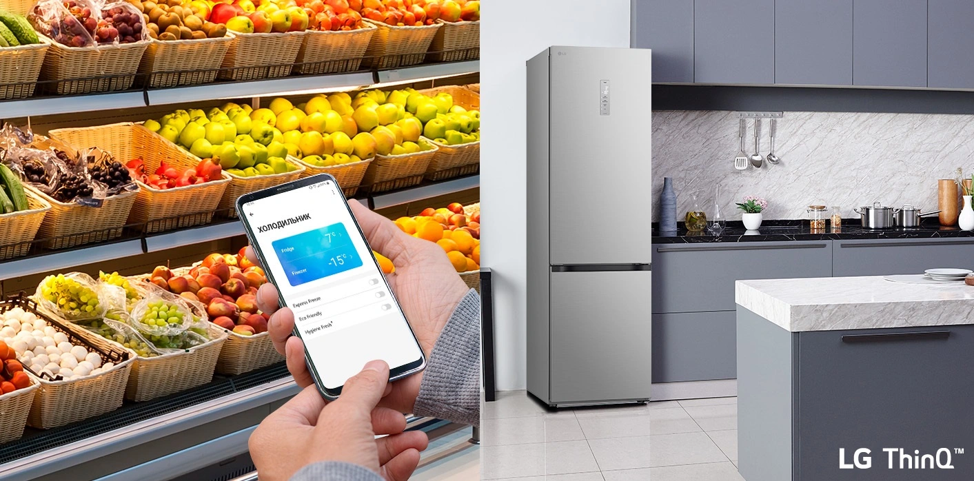 Холодильник LG з нижн. мороз., 203x60х68, холод.відд.-277л, мороз.відд.-107л, 2дв., А++, NF, інв., д - 3