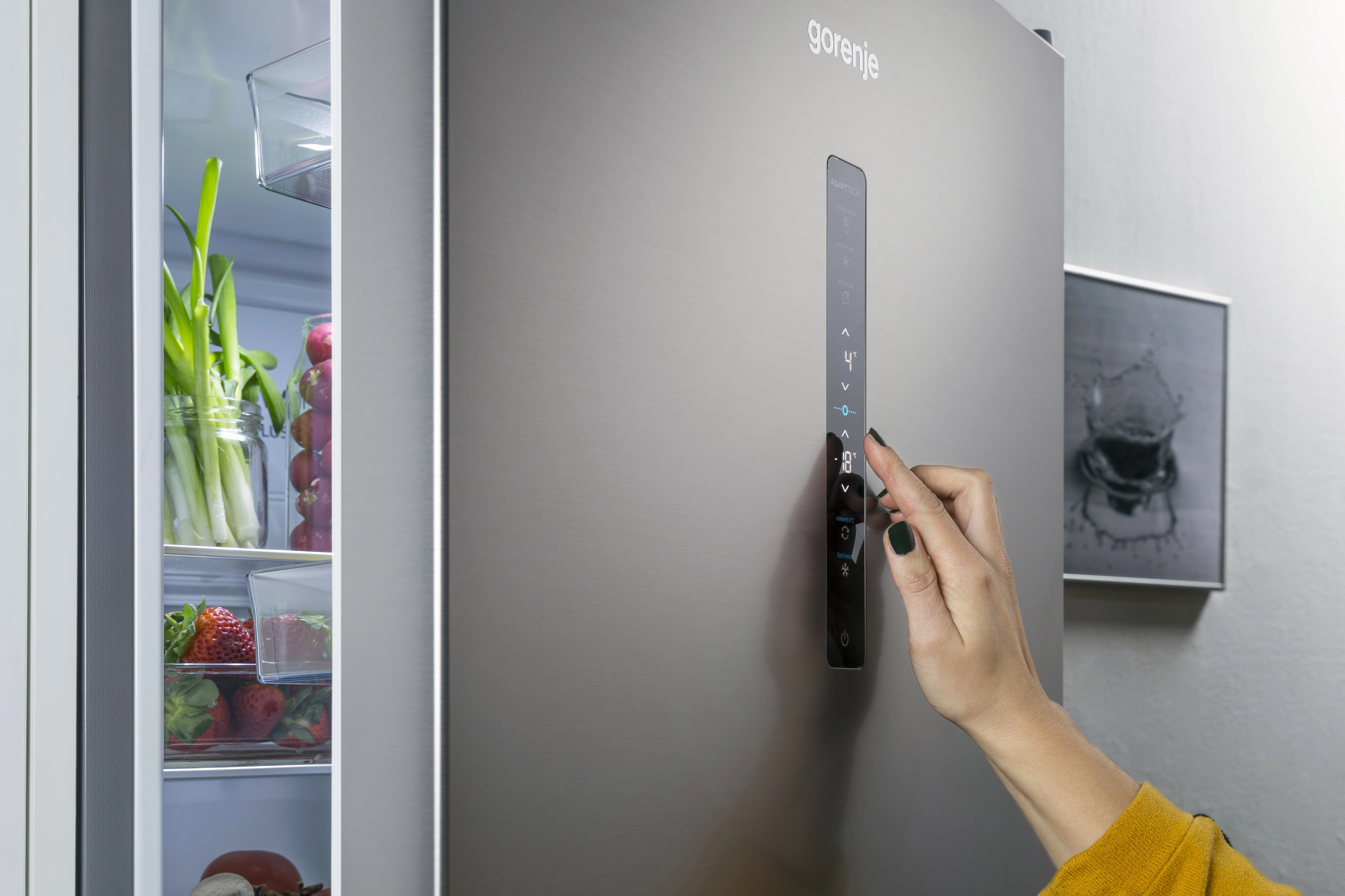 Холодильник з нижн. мороз. камерою Gorenje NRC6204SXL5M, 178х66х60см, 2 двері, 255( 106)л, А++, NF+, - 17