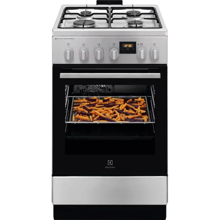 Плита Electrolux комбінована, 58л, 50x60см, дисплей, конвекція, пара, нерж