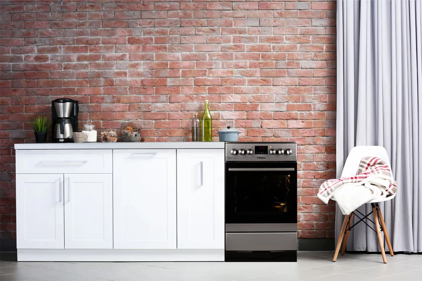 Плита Hansa комбінована, 65л, 50x60см, дисплей, конвекція, чавун, нерж - 2