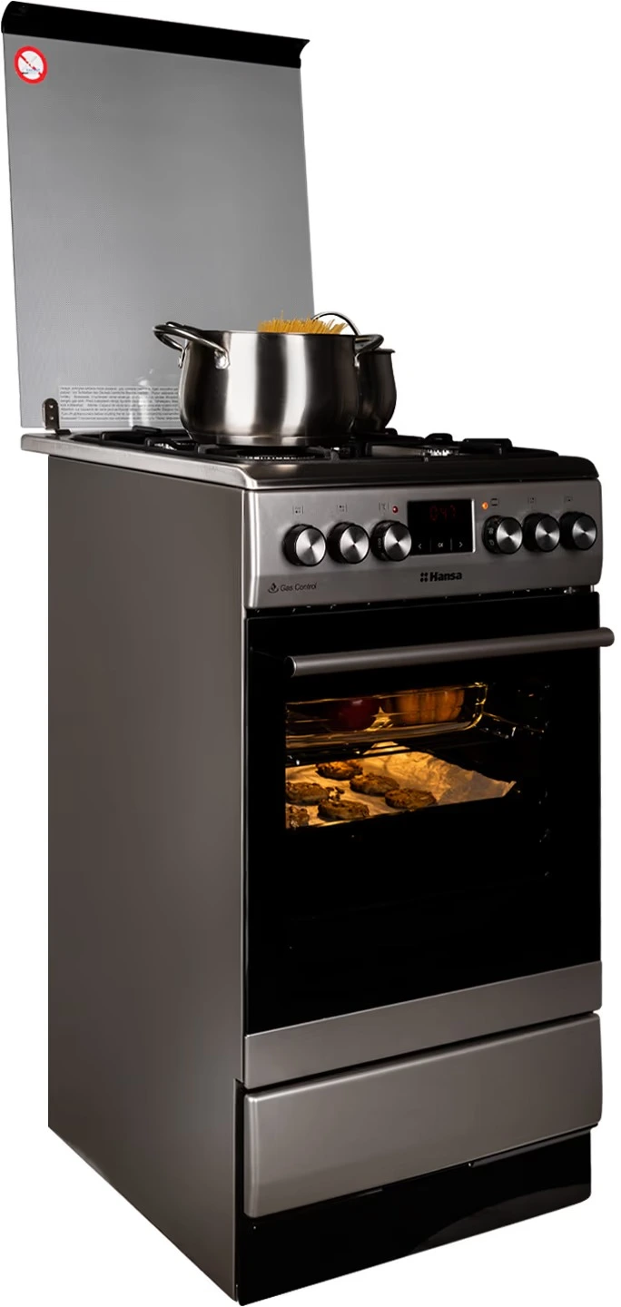 Плита Hansa комбінована, 65л, 50x60см, дисплей, конвекція, чавун, нерж - 5