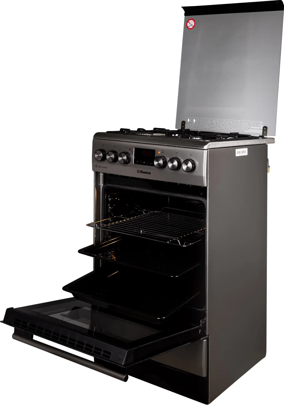 Плита Hansa комбінована, 65л, 50x60см, дисплей, конвекція, чавун, нерж - 8