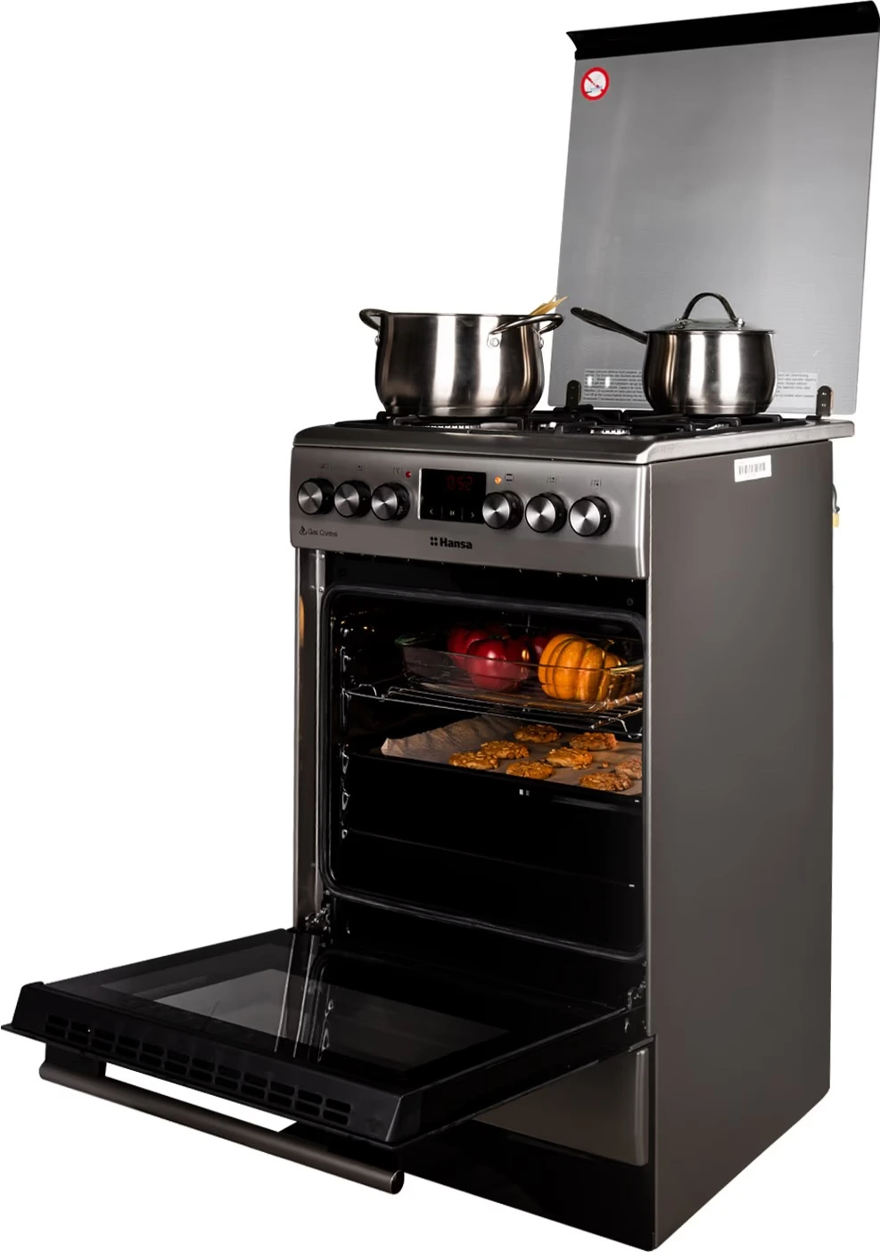 Плита Hansa комбінована, 65л, 50x60см, дисплей, конвекція, чавун, нерж - 7