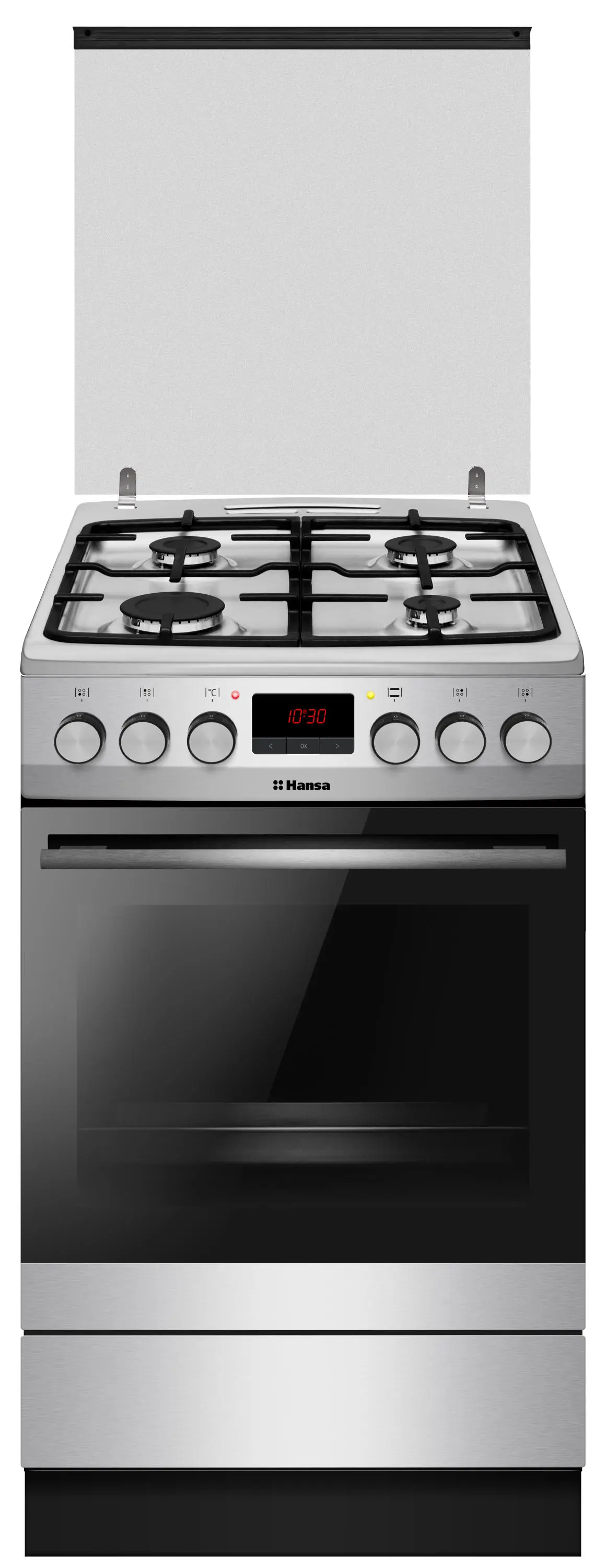 Плита Hansa комбінована, 65л, 50x60см, дисплей, конвекція, чавун, нерж