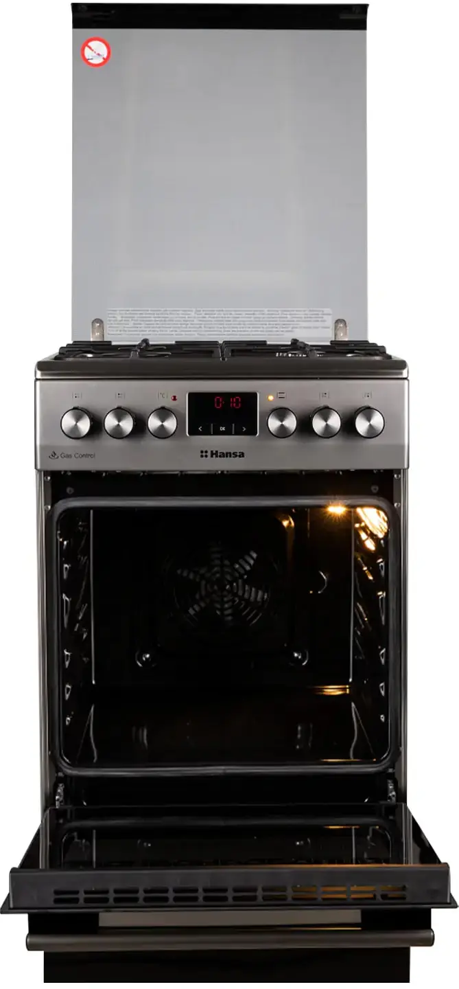 Плита Hansa комбінована, 65л, 50x60см, дисплей, конвекція, чавун, нерж - 3