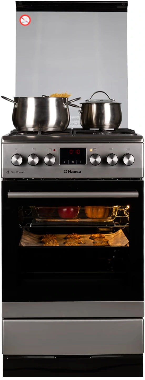 Плита Hansa комбінована, 65л, 50x60см, дисплей, конвекція, чавун, нерж - 6