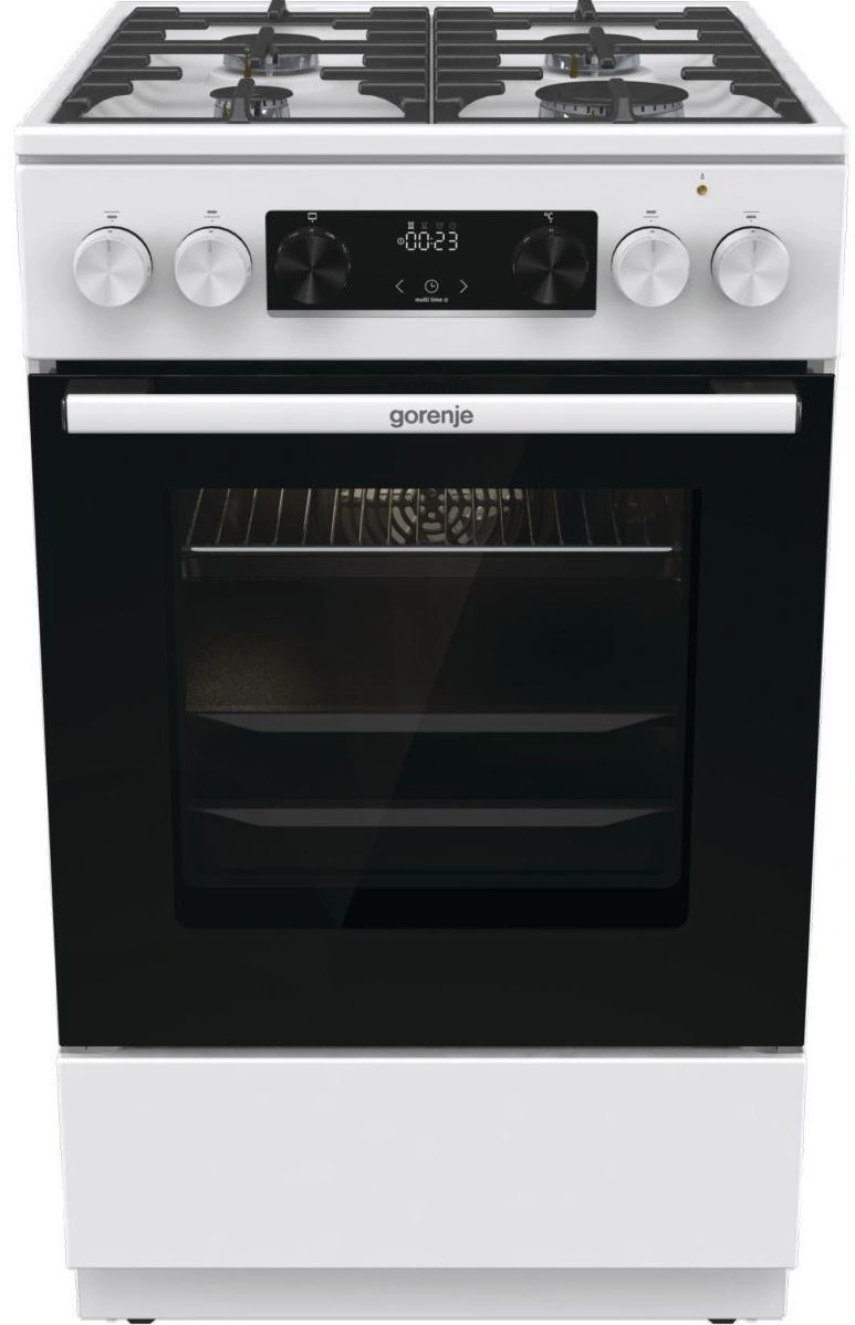 Плита Gorenje комбінована, 70л, 50x60см, дисплей, чавун, білий