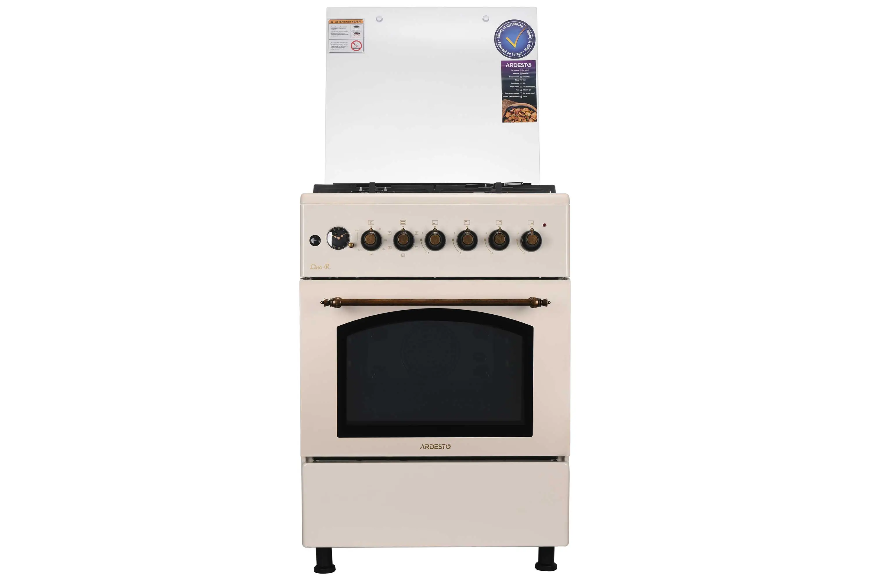Плита ARDESTO комбі Line-R, 53л, 60x60см, конвекція, чавун, підсвічування, форсунки LPG (підключення - 2