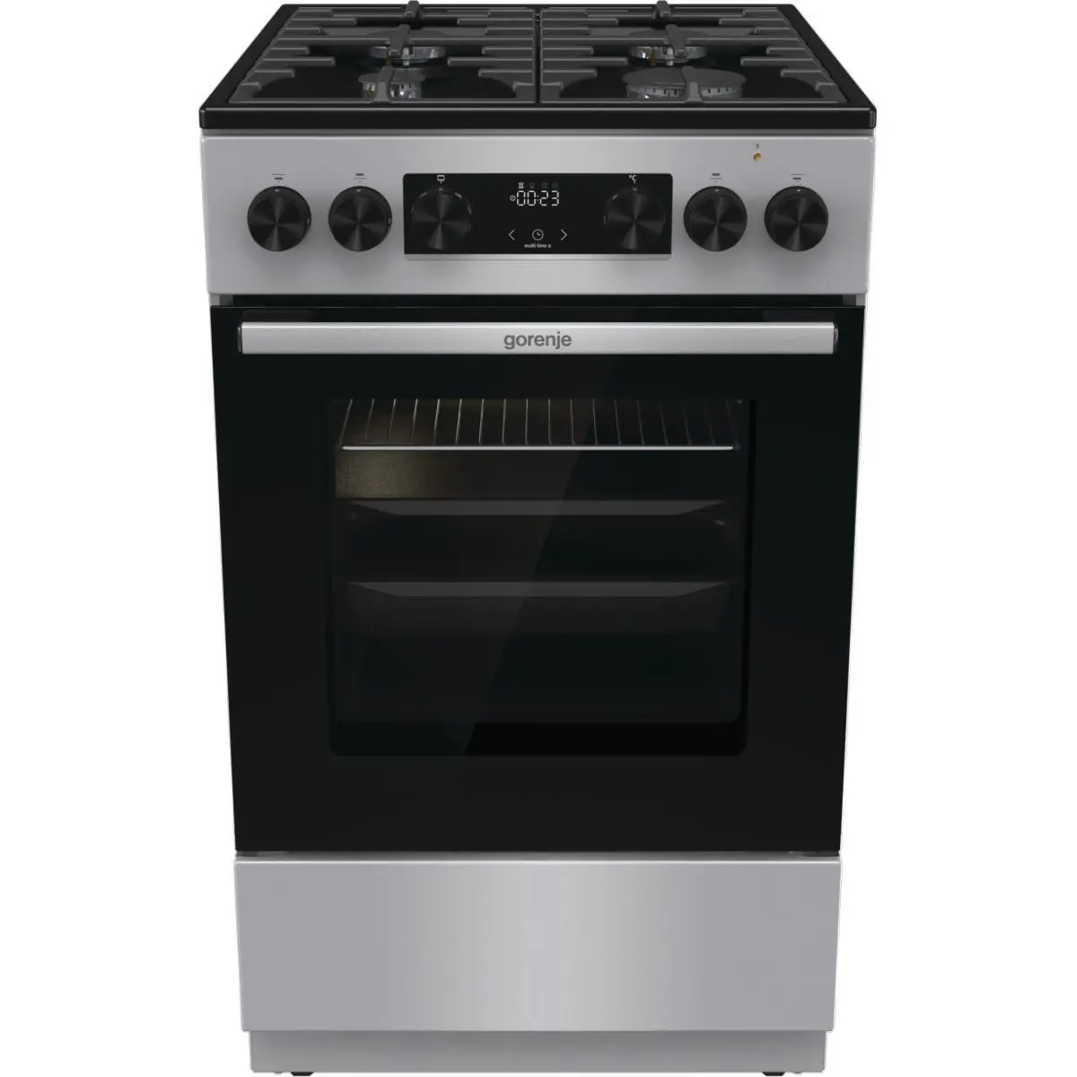 Плита Gorenje комбінована, 70л, 50x60см, дисплей, чавун, нерж