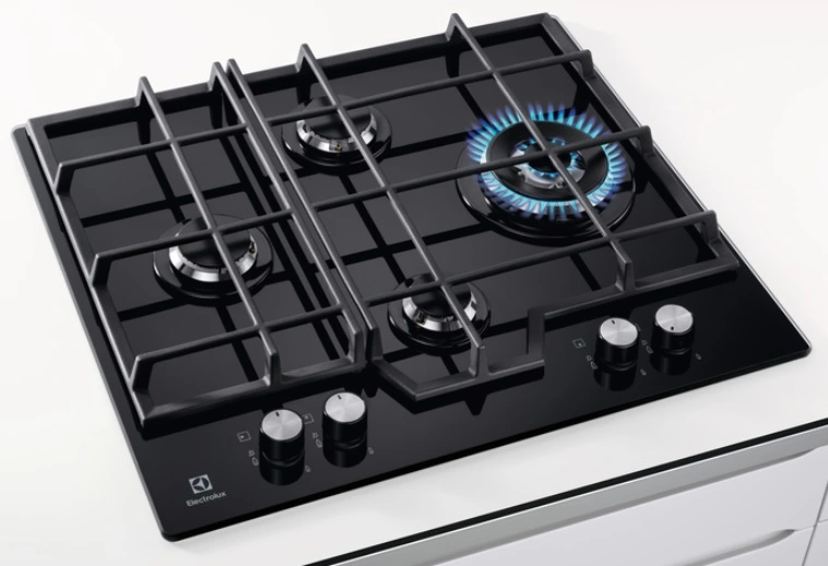Варильна поверхня Electrolux газова на склі, 60см, чавун, чорний - 2