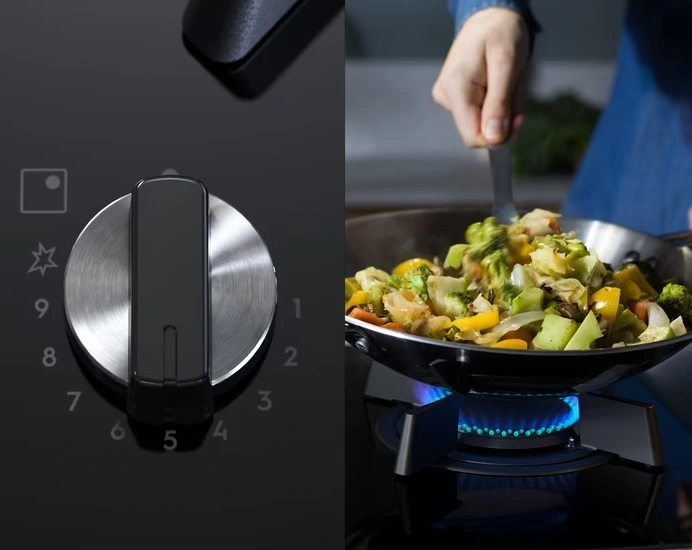 Варильна поверхня Electrolux газова на склі, 90см, чавун, електрон. керування, Hob2Hood, чорний - 8