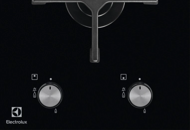 Варильна поверхня Electrolux газова на склі, 30см, чавун, Доміно, чорний - 2
