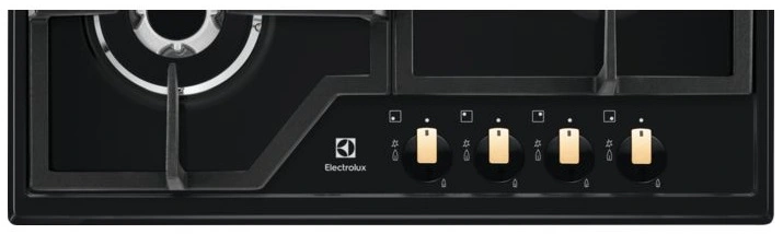 Варильна поверхня Electrolux газова, 60см, чавун, чорний матовий - 2