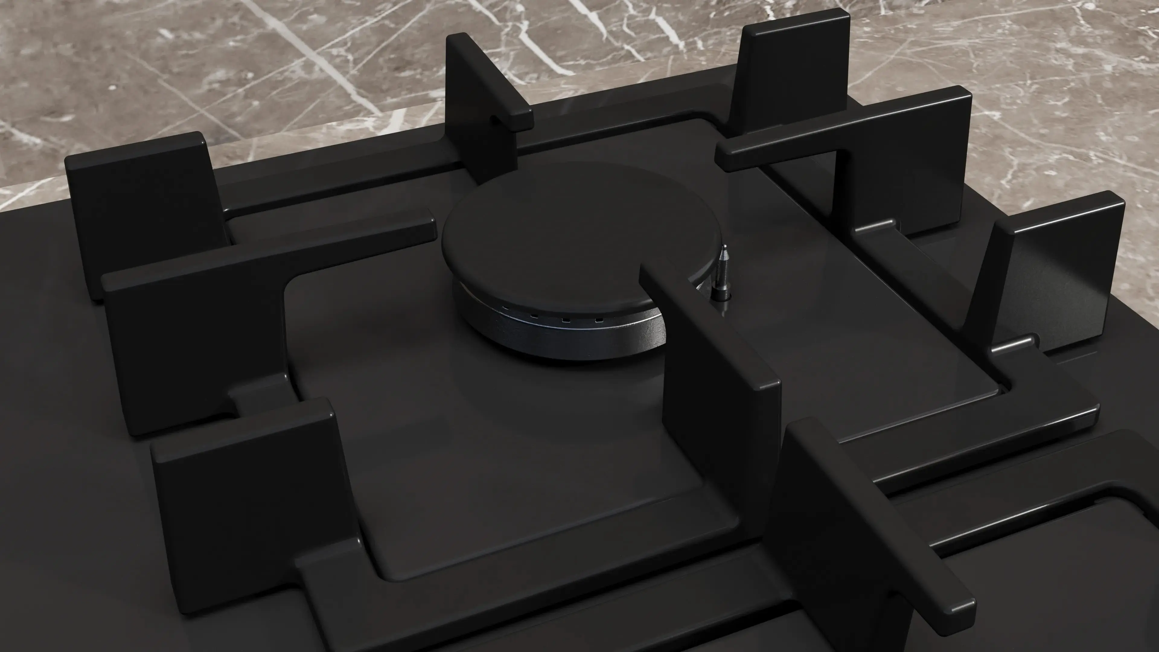 Варильна поверхня Siemens  газова на склі, 60см, чавун, чорний - 2