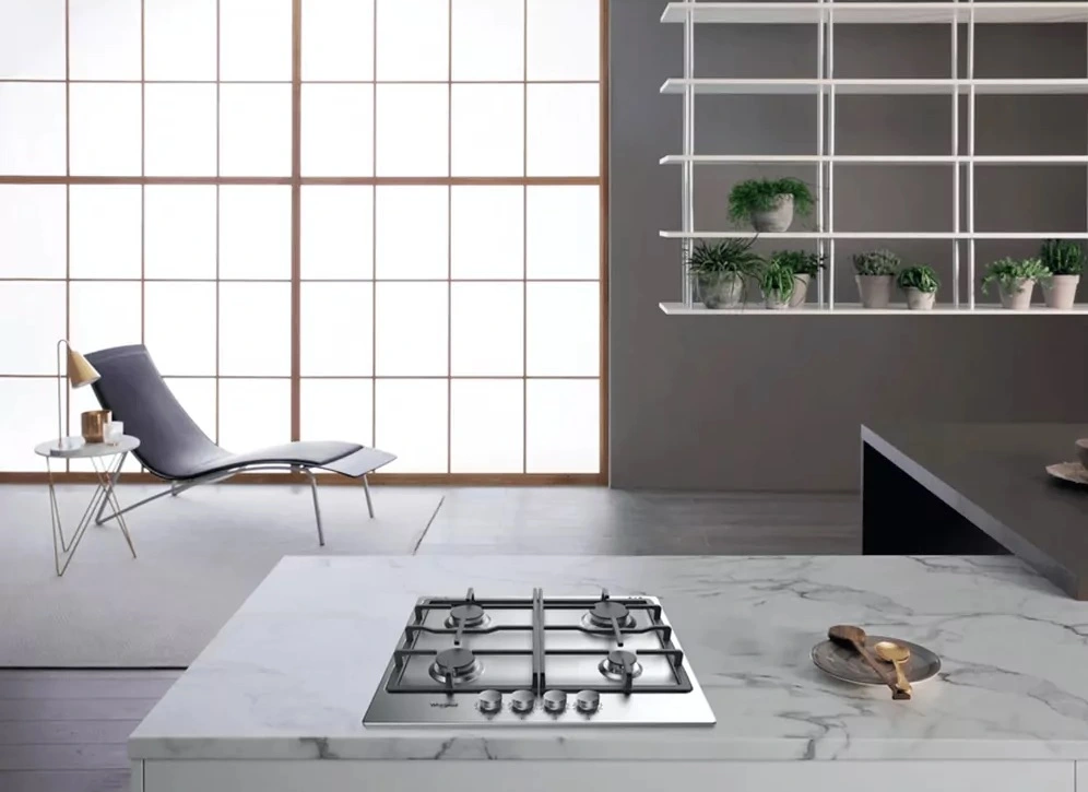 Варильна поверхня Whirlpool газова, 60см, чавун, турбо-конфорка, нерж - 2