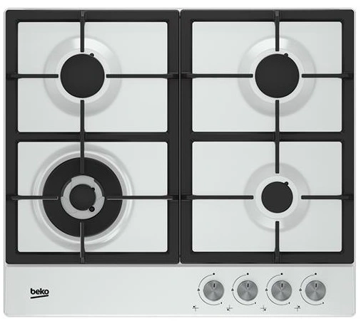 Варильна поверхня Beko газова, 60см, чавун, білий