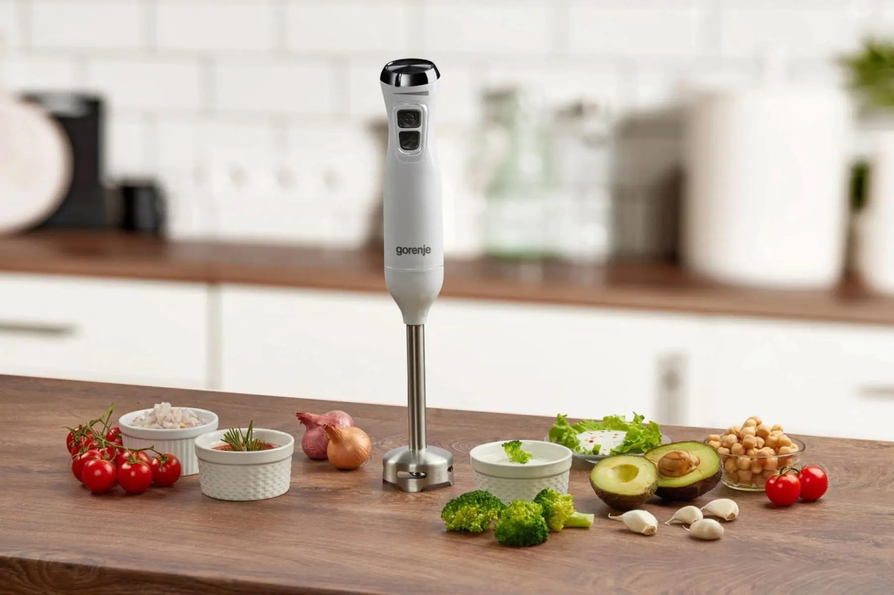 Блендер Gorenje заглибний 600Вт, чаша-600мл, білий - 10
