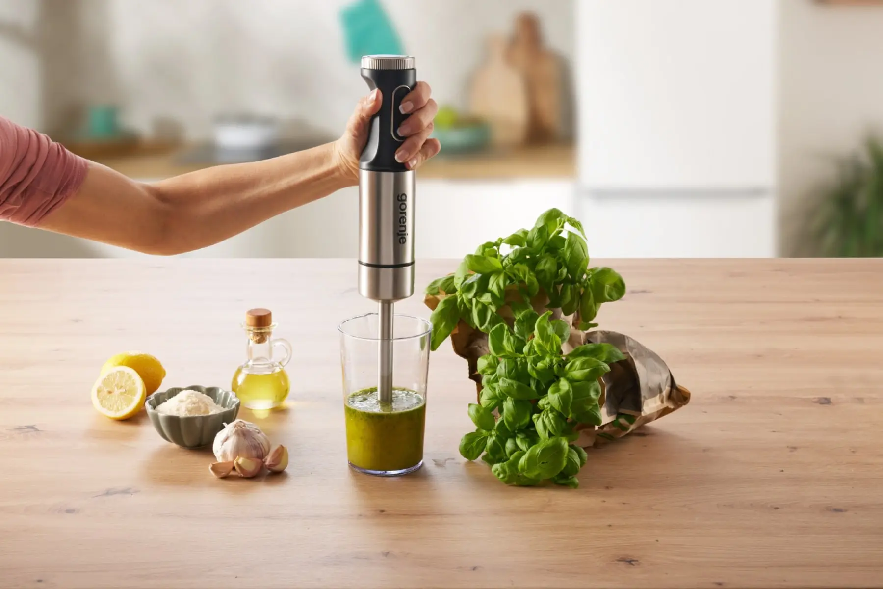 Блендер Gorenje заглибний 1000Вт, 3в1, чаша-600мл, нерж - 13