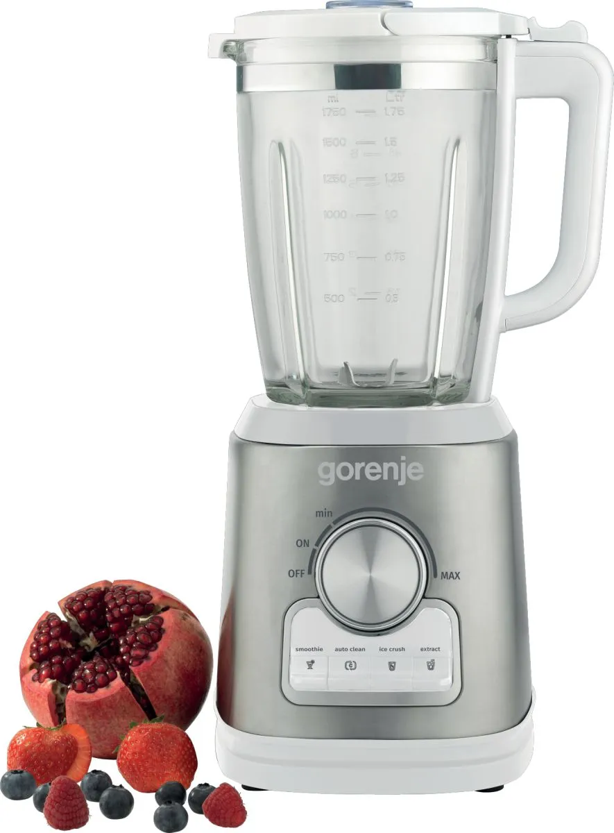 Блендер Gorenje стаціонарний 1400Вт, чаша-1750мл, скло, білий - 5