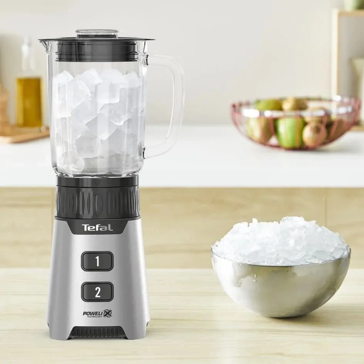 Блендер Tefal стаціонарний Minimix Glass 400Вт, чаша-700мл, ємність для смузі to go, скло, сірий - 8