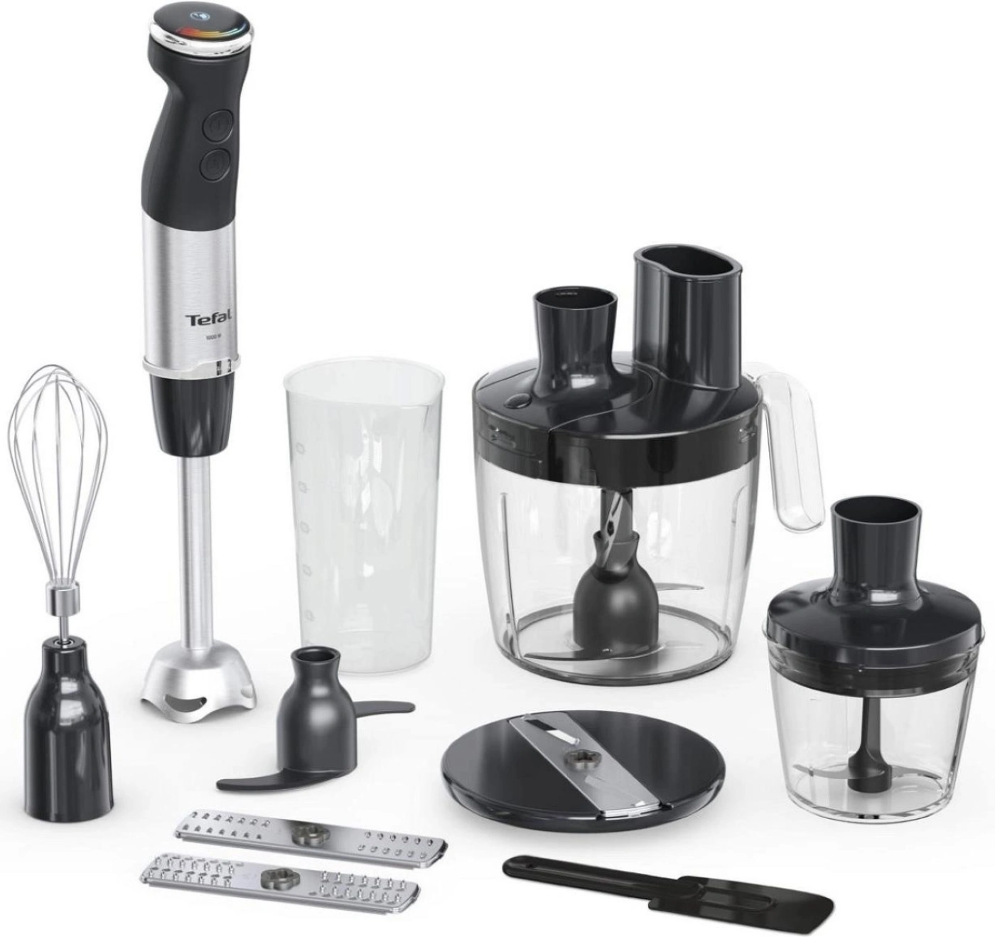 Блендер Tefal заглибний Quickchef+, 1000Вт, 4в1, чаша-800мл, чопер-500мл, кухонний комбайн 5в1, турб