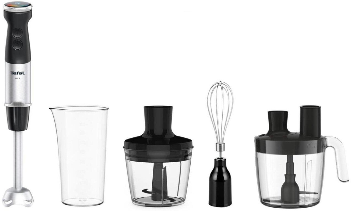 Блендер Tefal заглибний Quickchef+, 1000Вт, 4в1, чаша-800мл, чопер-500мл, кухонний комбайн 5в1, турб - 2
