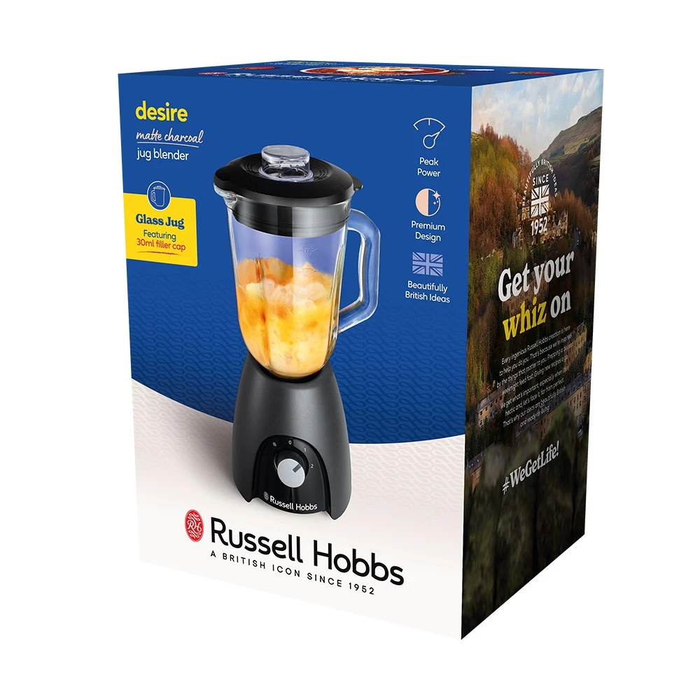 Блендер Russell Hobbs стаціонарний Desire Matte Charcoal, 650Вт, чаша-1500мл, чорний - 8