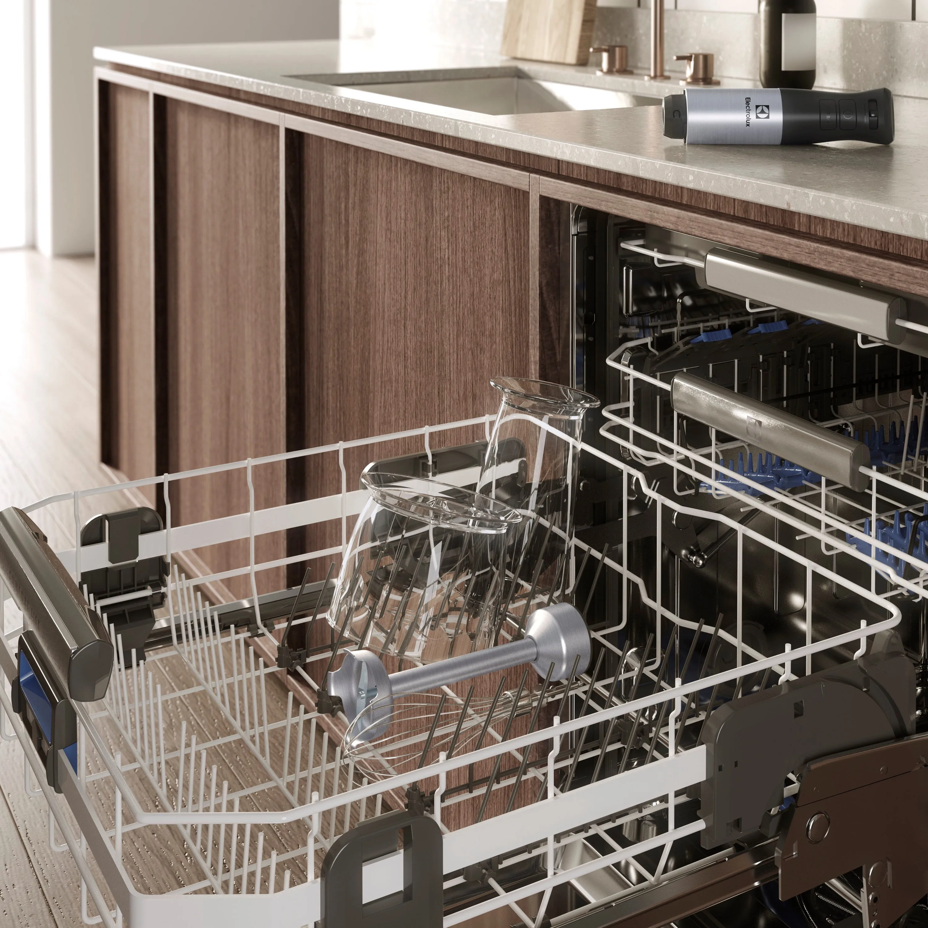Блендер Electrolux заглибний 1000Вт, 4в1, чаша-700мл, чопер, насадка для пюре, чорний-метал - 8