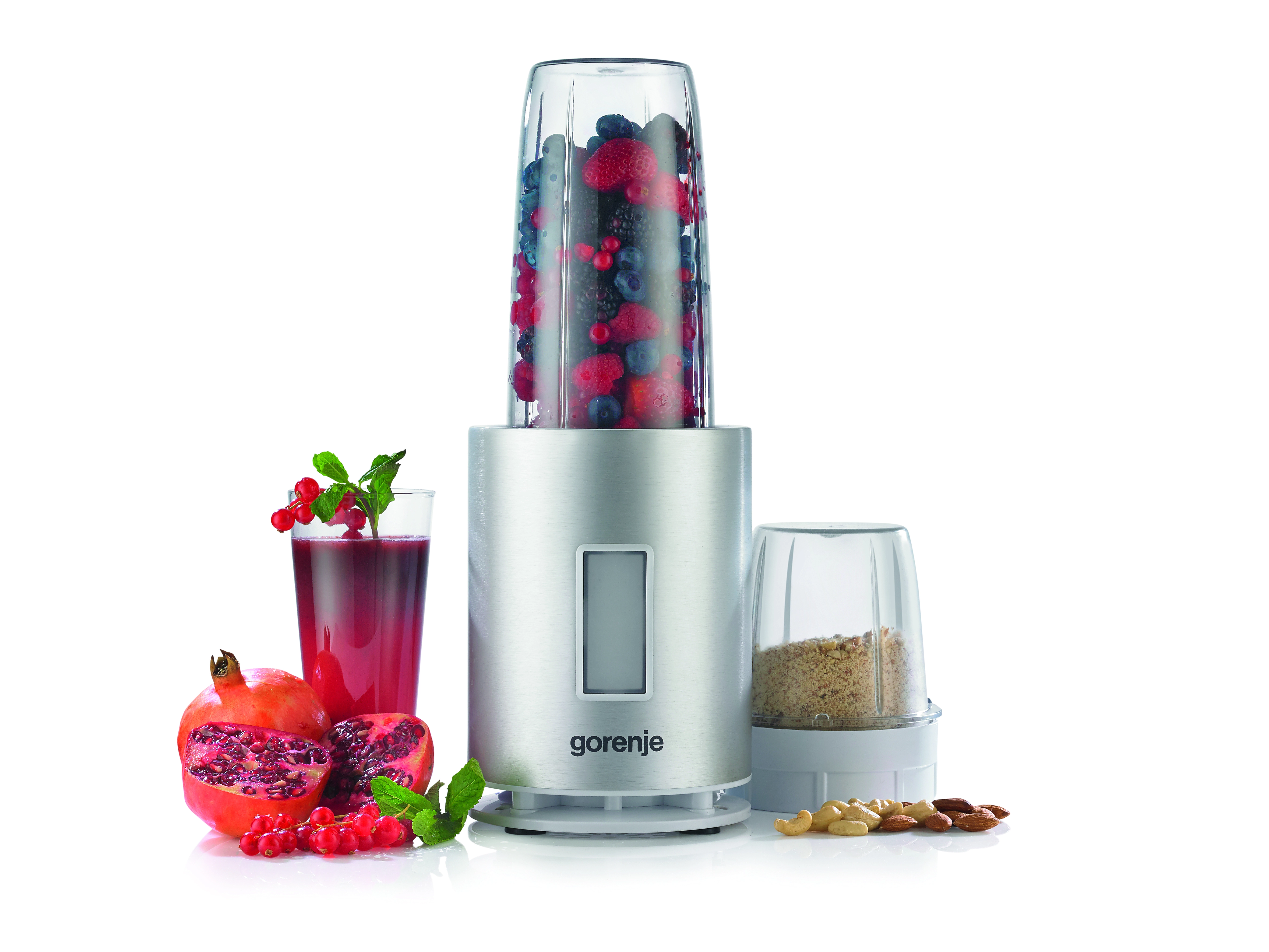 Блендер Gorenje стаціонарний 1200Вт, чаша-1000мл, подрібнювач, сріблястий - 3