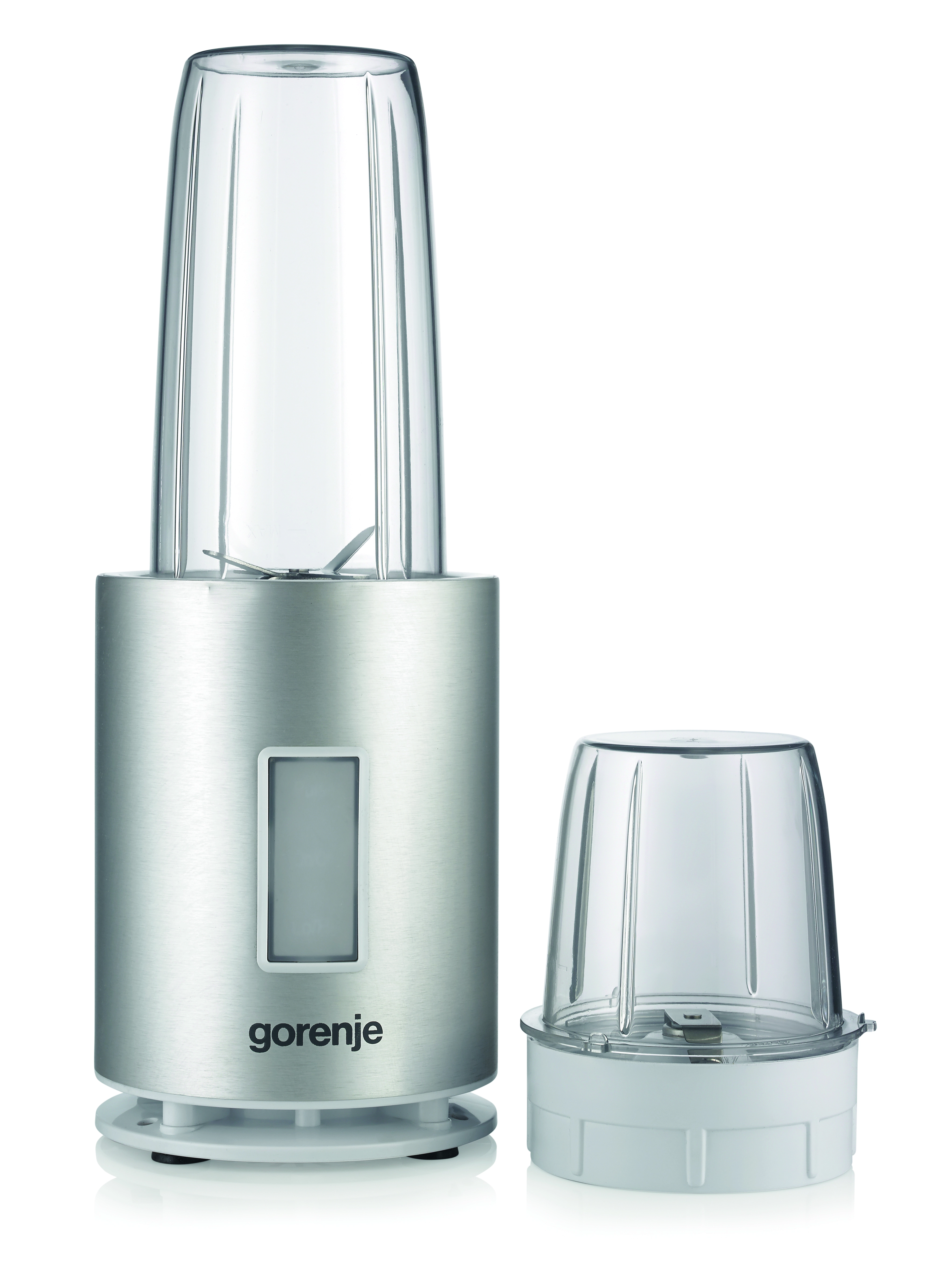 Блендер Gorenje стаціонарний 1200Вт, чаша-1000мл, подрібнювач, сріблястий