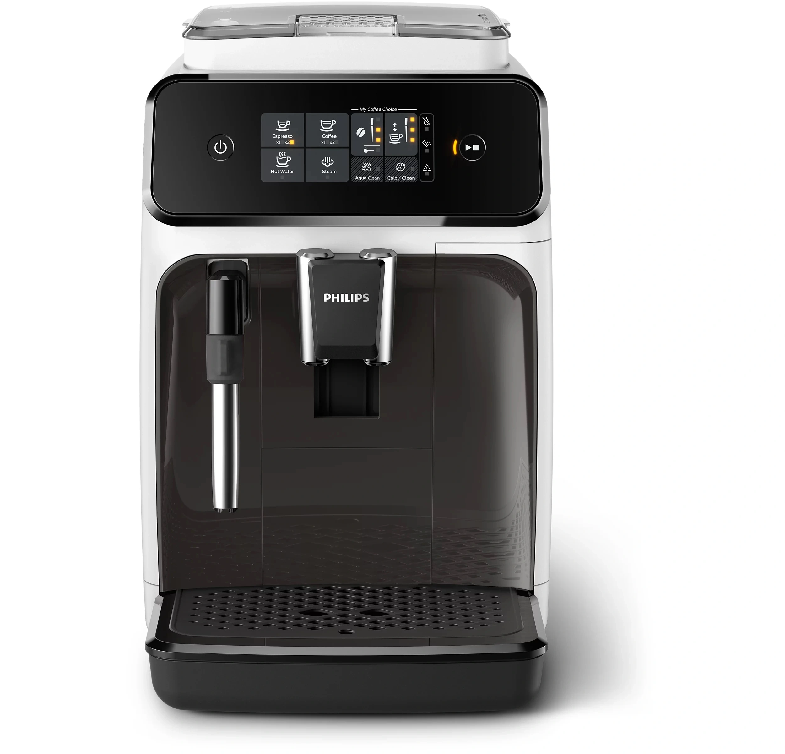Кавомашина Philips Series 1200 1.8л, зерно + мелена, ручний капучинатор, авторецептів - 2, біло - чо - 3