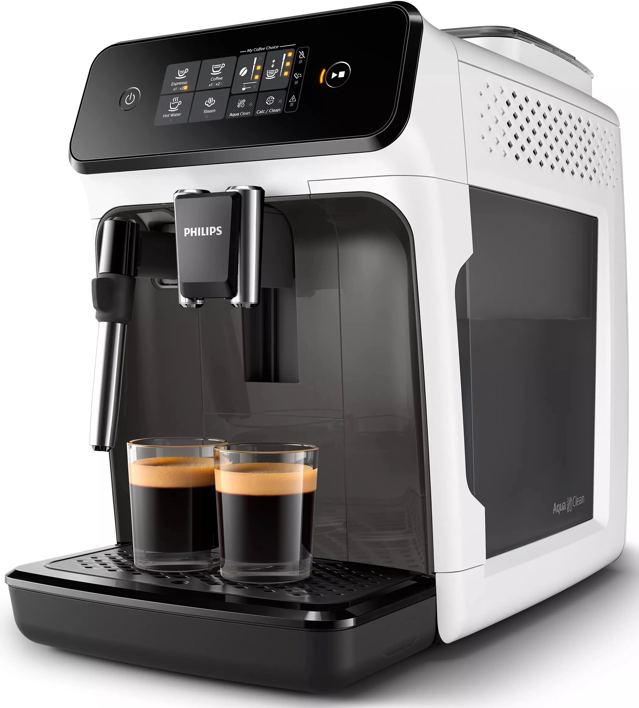 Кавомашина Philips Series 1200 1.8л, зерно + мелена, ручний капучинатор, авторецептів - 2, біло - чо