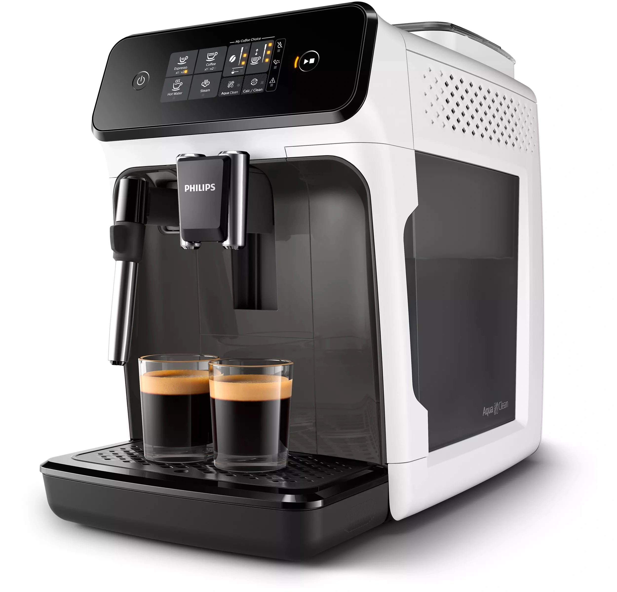 Кавомашина Philips Series 1200 1.8л, зерно + мелена, ручний капучинатор, авторецептів - 2, біло - чо - 4