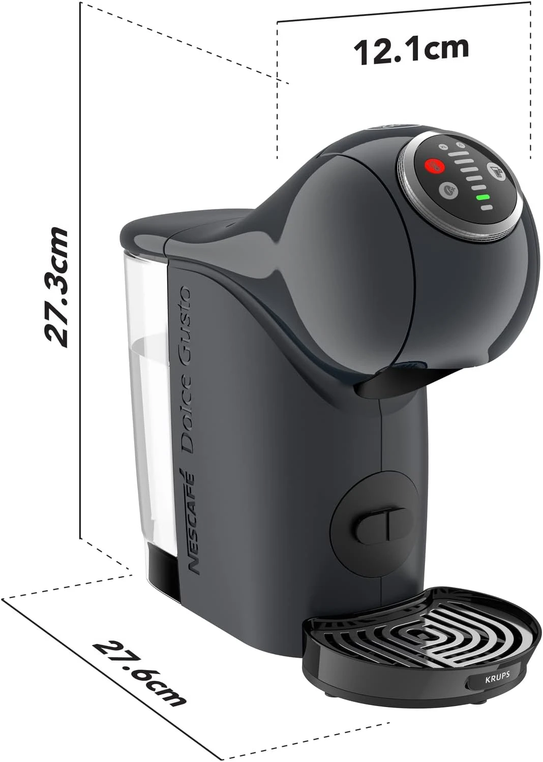 Кавоварка Krups капсульна Dolce Gusto Genio S Plus 0.8л, капсули, сенcорне керування, темно-сірий - 6