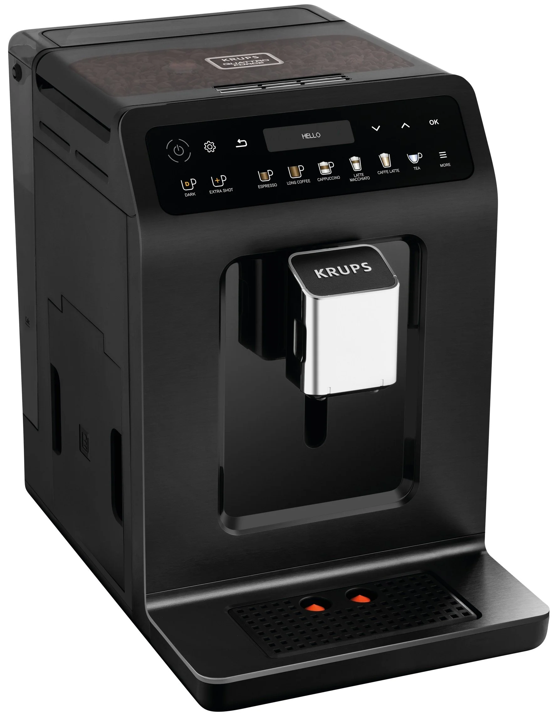 Кавомашина Krups Evidence Plus Titanium 2.3л, зерно, автомат.капучинатор, ОLED диспл, аторец. - 19, - 2