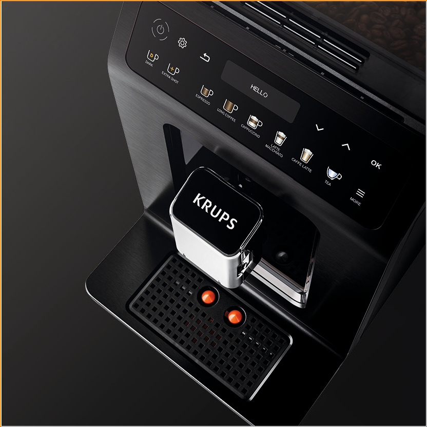 Кавомашина Krups Evidence Plus Titanium 2.3л, зерно, автомат.капучинатор, ОLED диспл, аторец. - 19, - 17