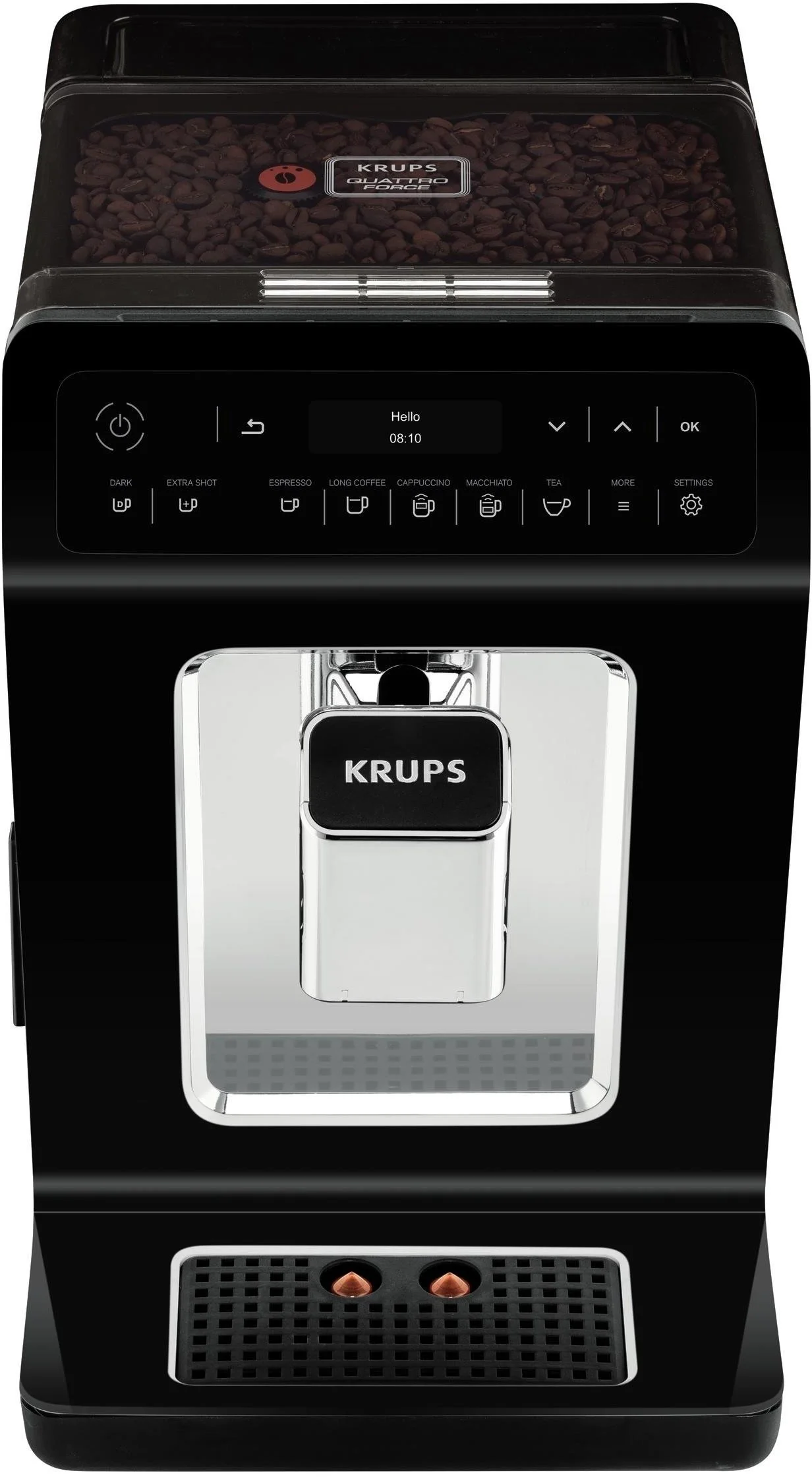 Кавомашина Krups Evidence 2.3л, зерно, автомат.капучинатор, дисплей, авторецептів - 15, сенсор.керув - 3
