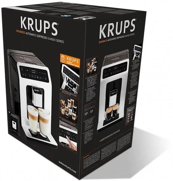 Кавомашина Krups Evidence 2.3л, зерно, автомат.капучинатор, дисплей, авторецептів - 15, сенсор.керув - 10