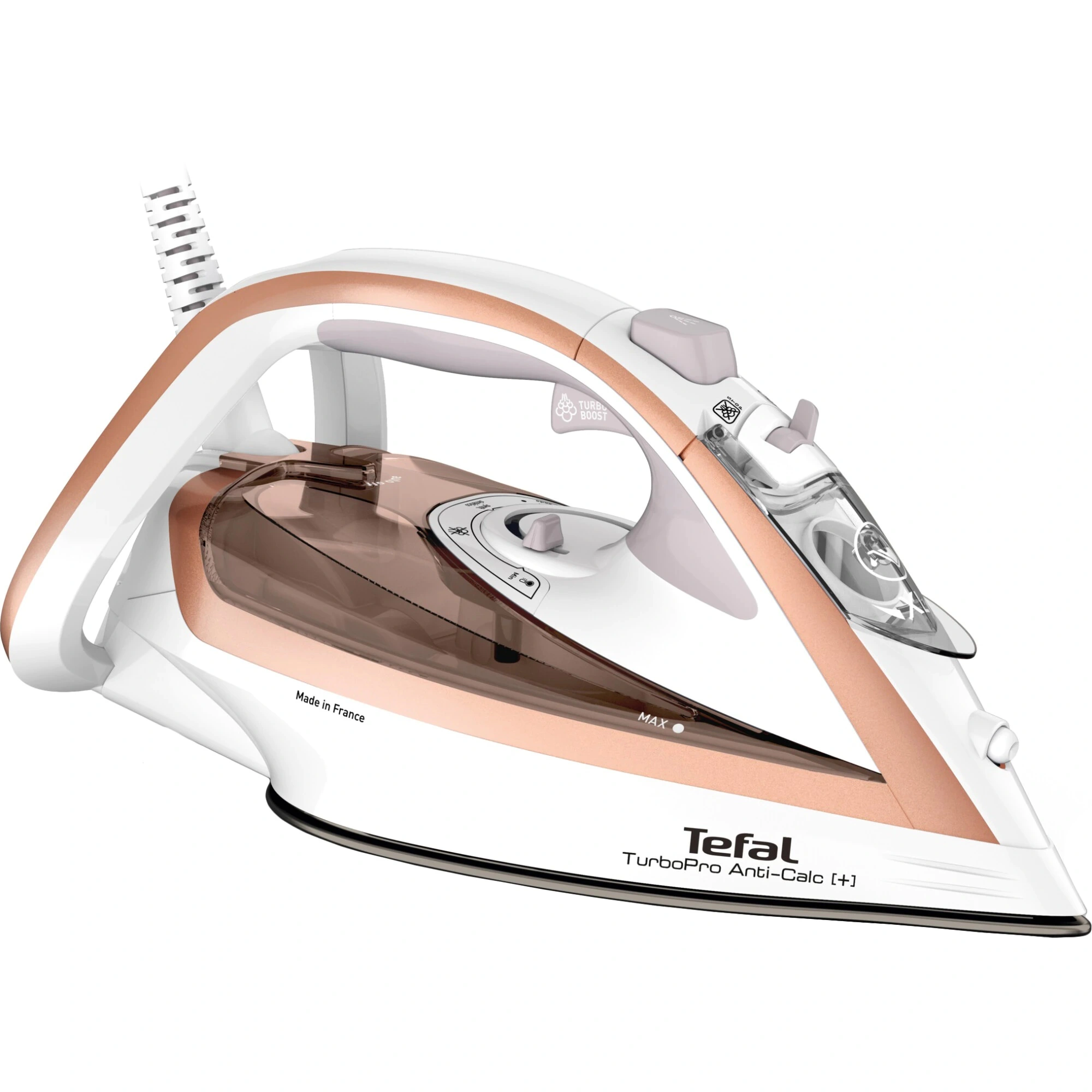 Праска Tefal TurboPro Anti-Calc, 3000Вт, 300мл, паровий удар -270гр, постійна пара - 50гр, керамічна