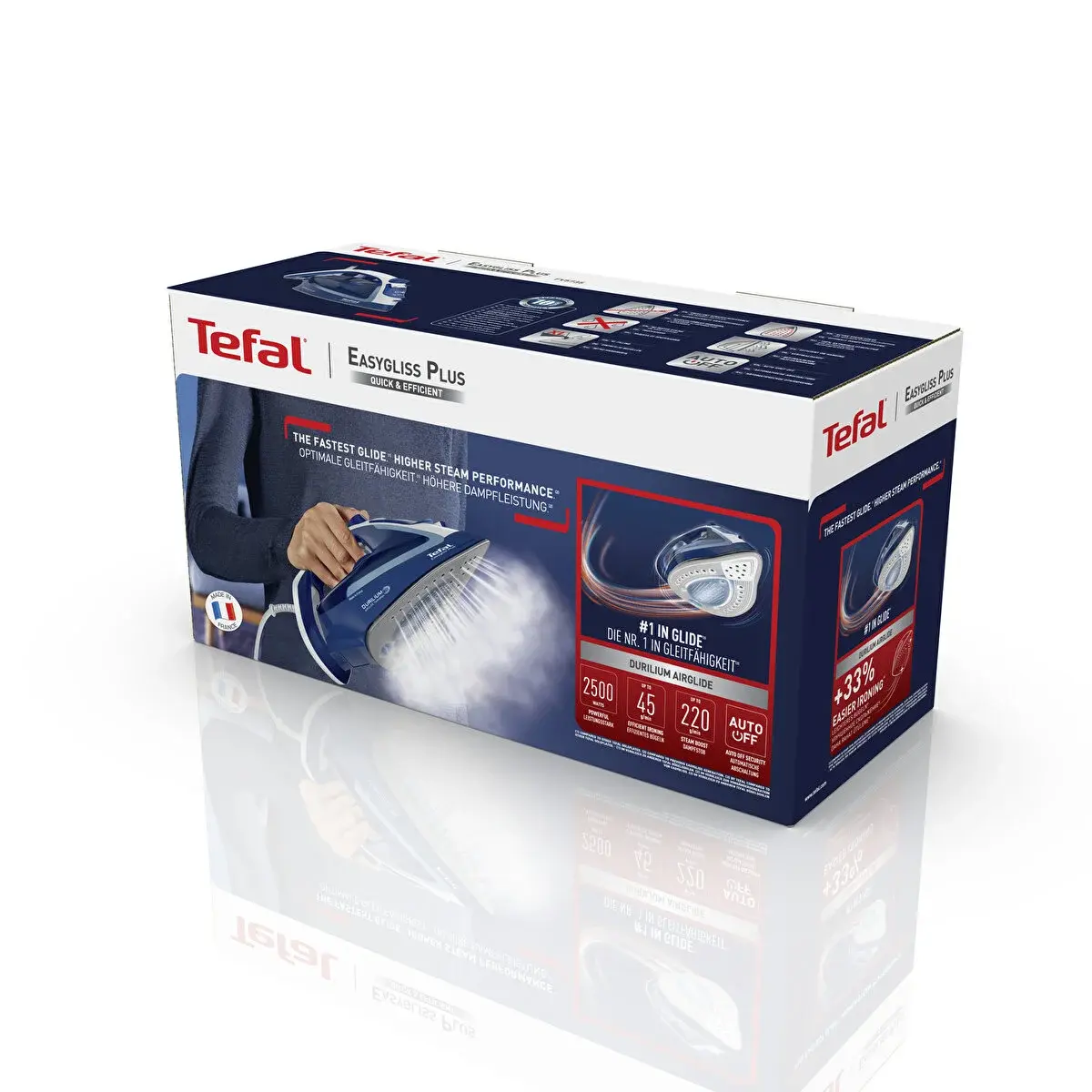 Праска Tefal Easygliss Plus, 2500Вт, 270мл, паровий удар -220гр, постійна пара - 45гр, керамічна під - 6