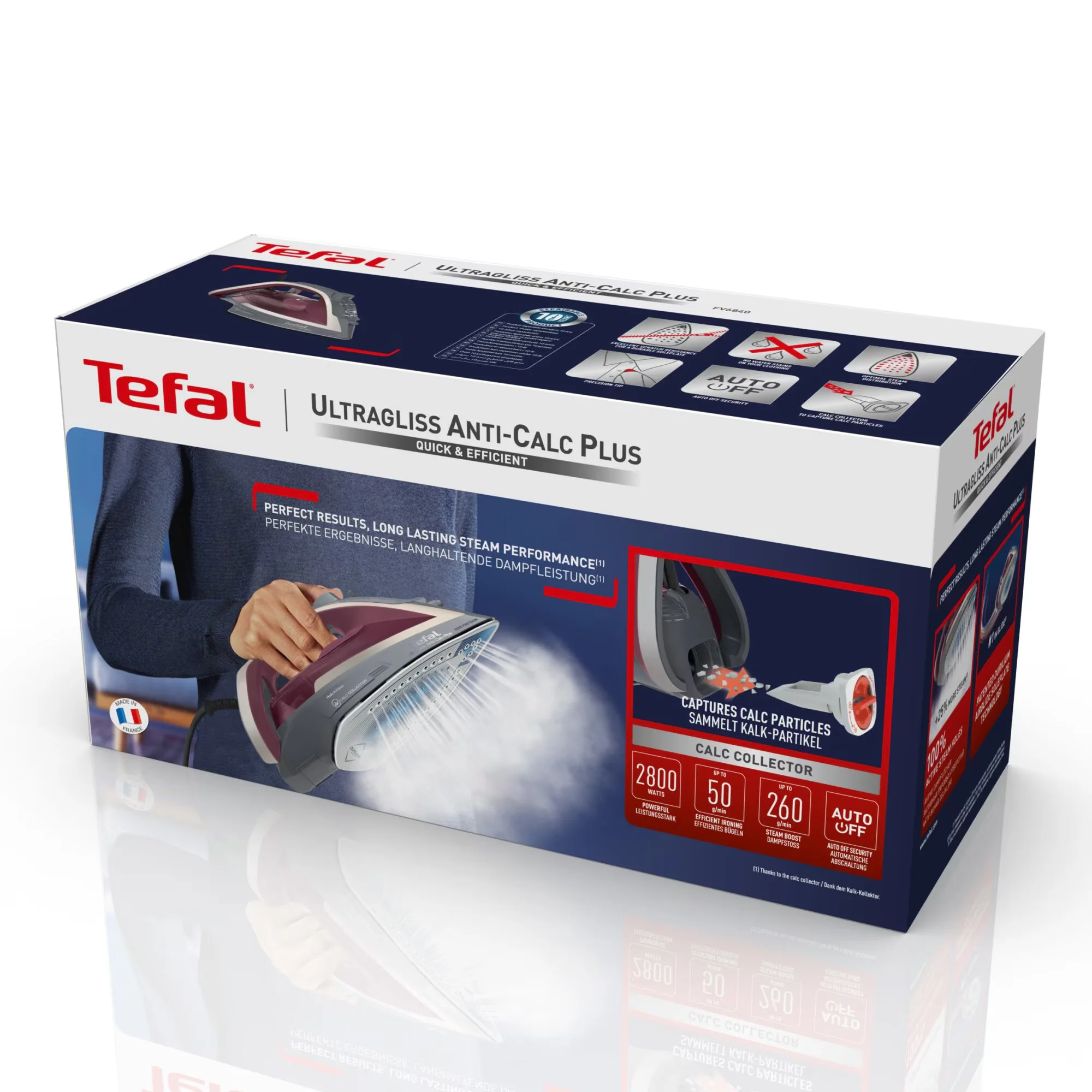 Праска Tefal Ultragliss Plus, 2800Вт, 270мл, паровий удар -260гр, постійна пара - 50гр, керамічна пі - 8