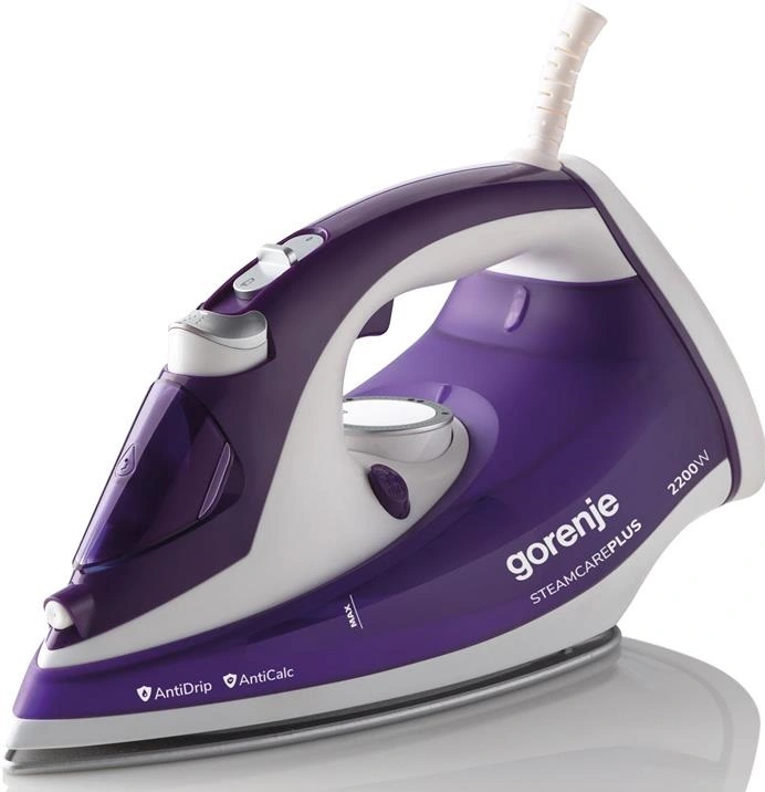 Праска Gorenje, 2200Вт, 280мл, паровий удар -90гр, верт, відпарювання, антинакип, керамічна підошва,