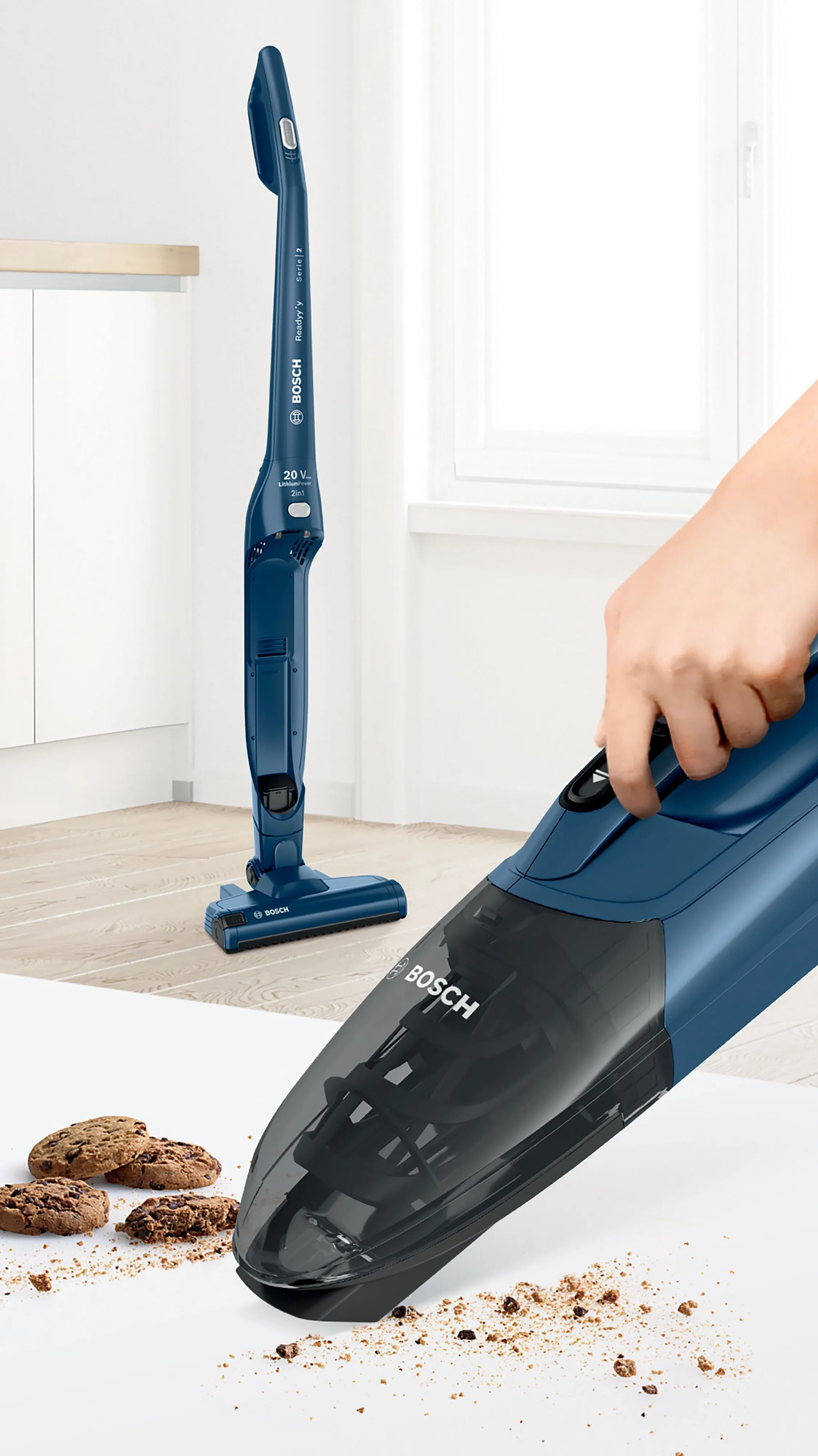 Пилосос Bosch безпровідний, контейнер -0,9л, автономія до 44хв, вага-2,5кг, НЕРА, синій - 21