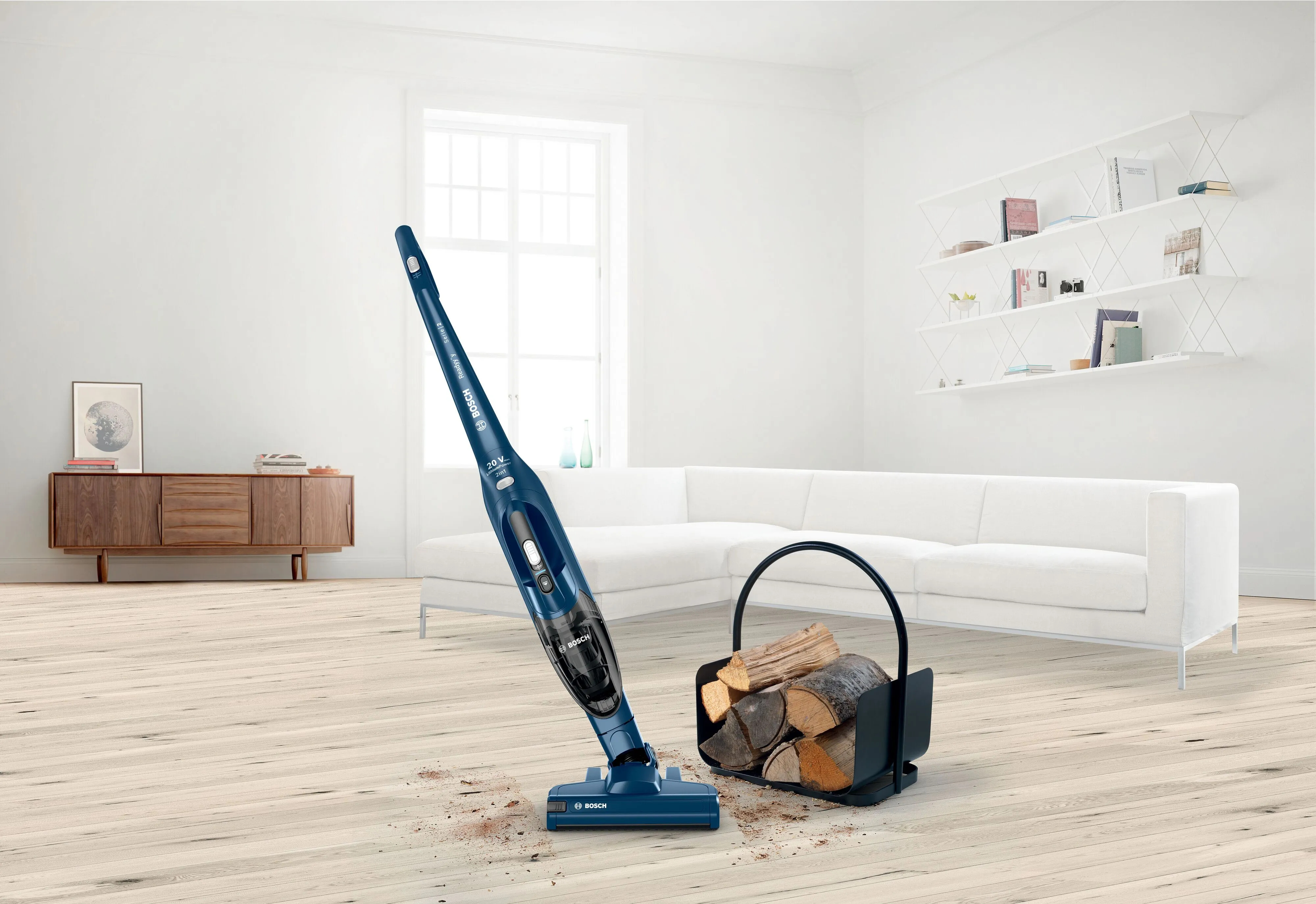 Пилосос Bosch безпровідний, контейнер -0,9л, автономія до 44хв, вага-2,5кг, НЕРА, синій - 9
