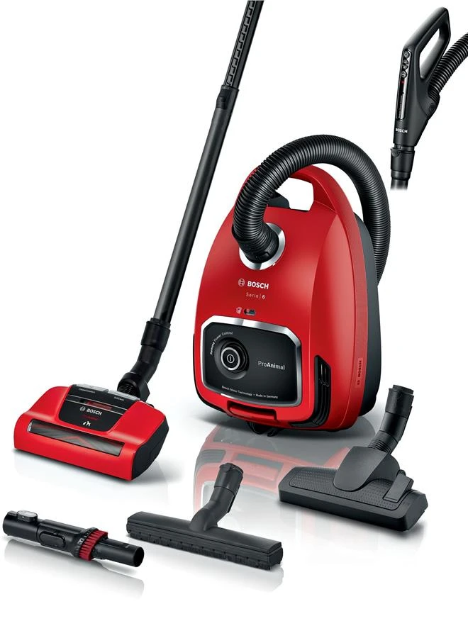 Пилосос Bosch мішковий, 700Вт, 4л, НЕРА13, турбощітка, червоний - 2