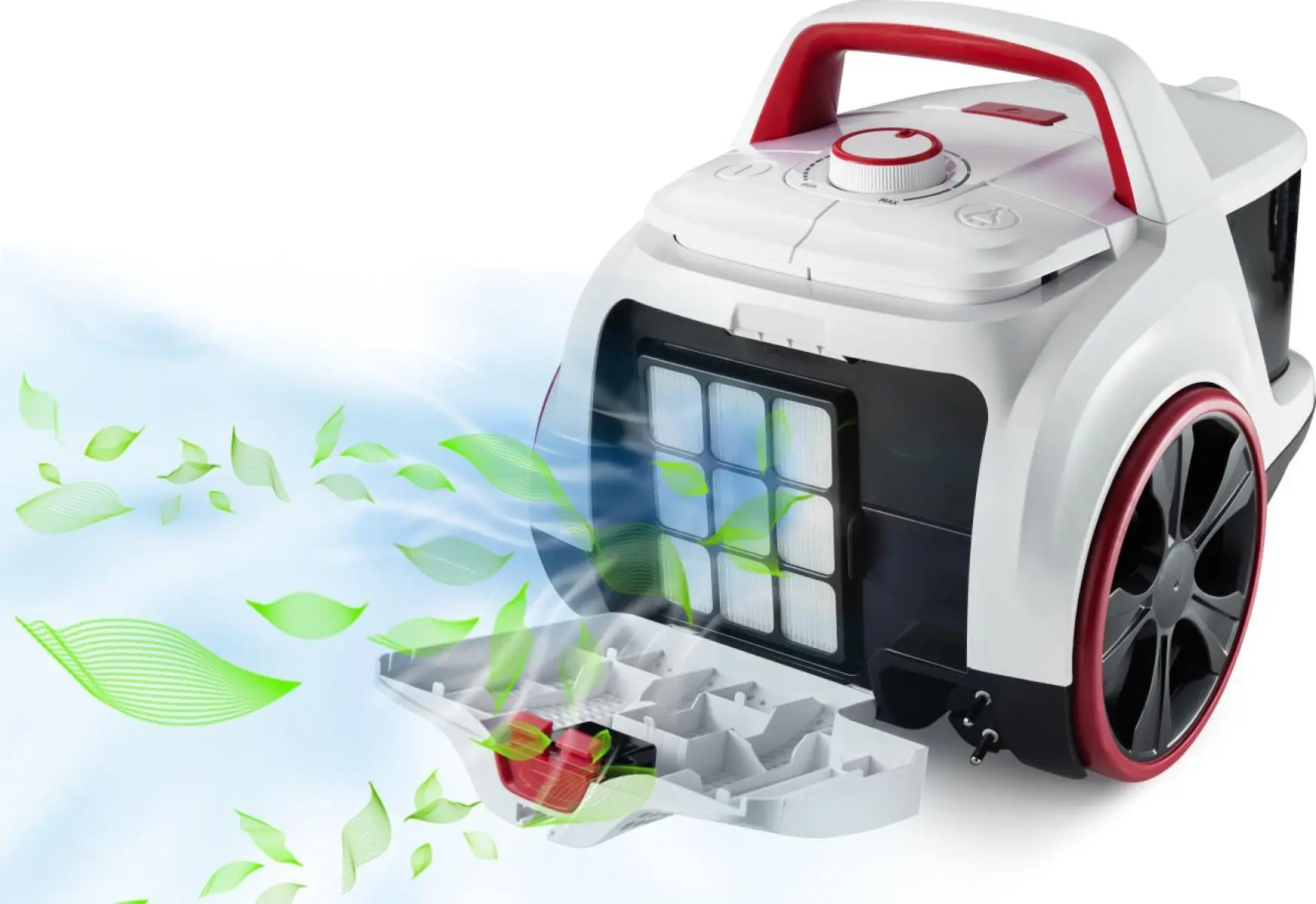 Пилосос Gorenje контейнерний, 850Вт, контейнер -3л, HEPA, телескоп трубка, білий - 12