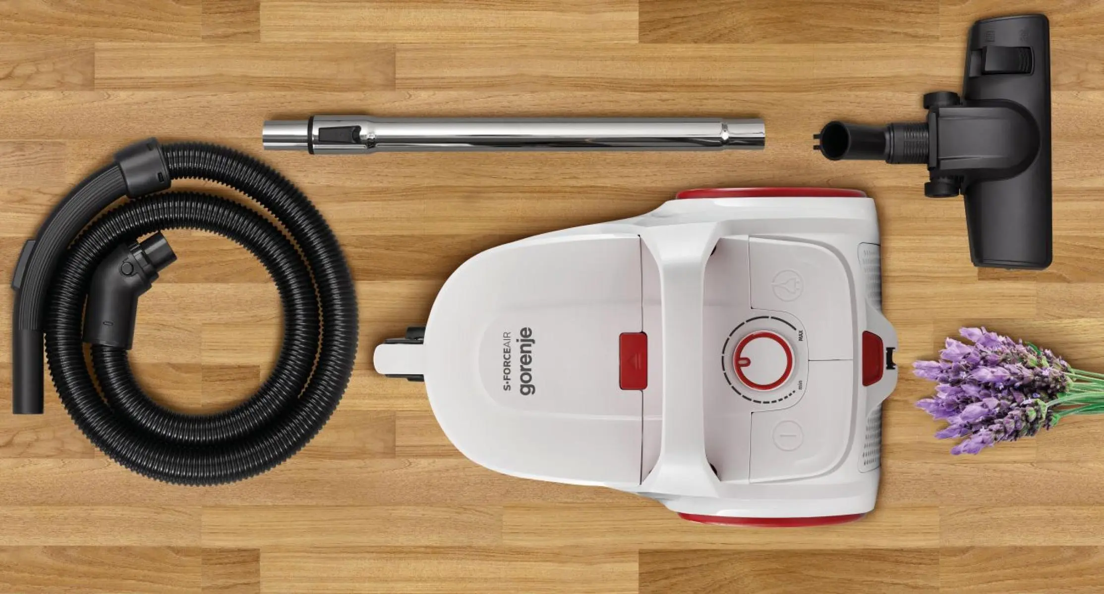 Пилосос Gorenje контейнерний, 850Вт, контейнер -3л, HEPA, телескоп трубка, білий - 16