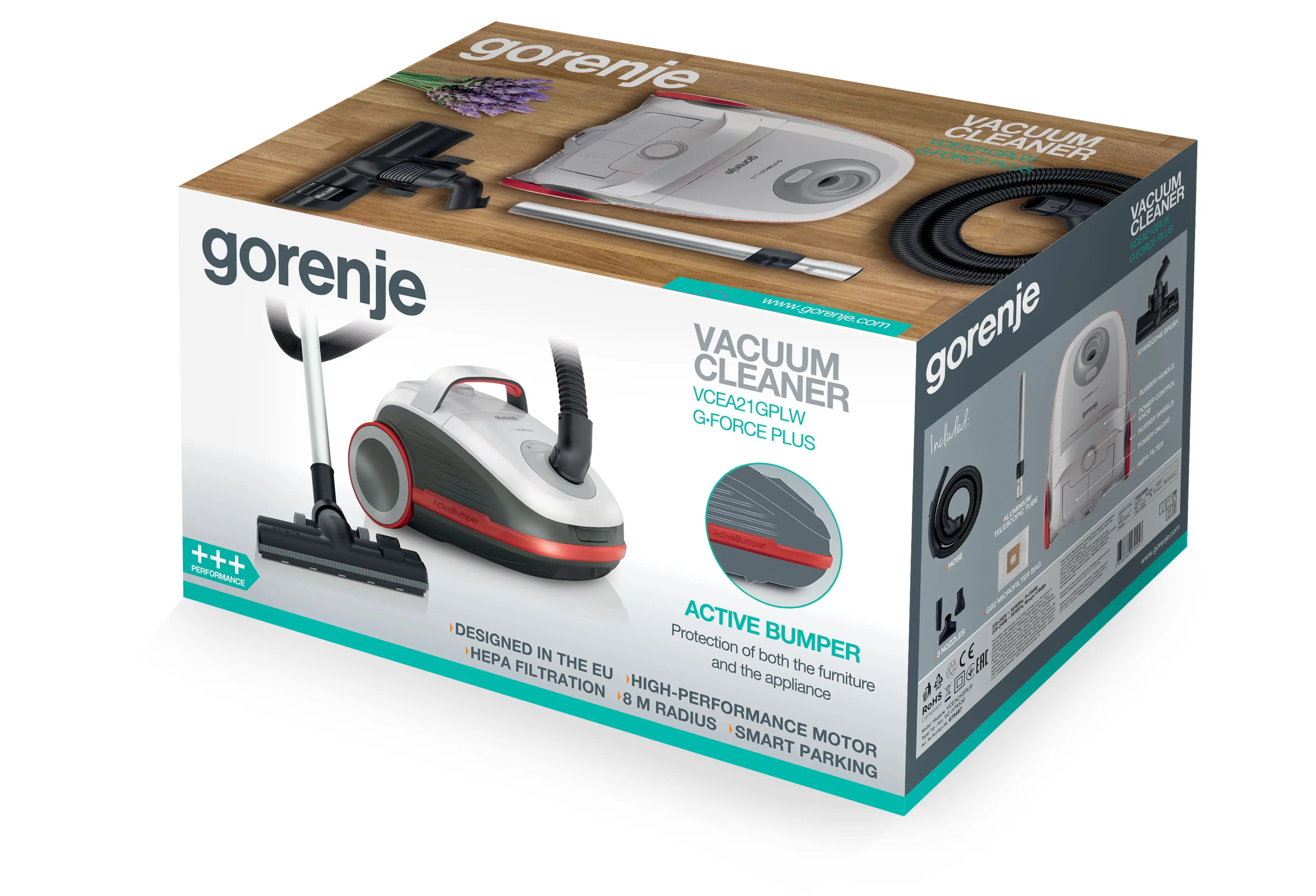 Пилосос Gorenje мішковий, 700Вт, 3л, HEPA, щітка Xpand Zone, телескоп, червоний - 8