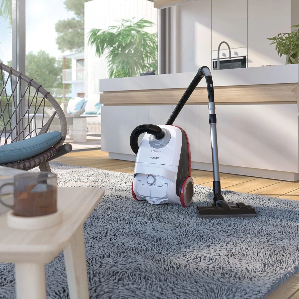 Пилосос Gorenje мішковий, 700Вт, 3л, HEPA, щітка Xpand Zone, телескоп, червоний - 4