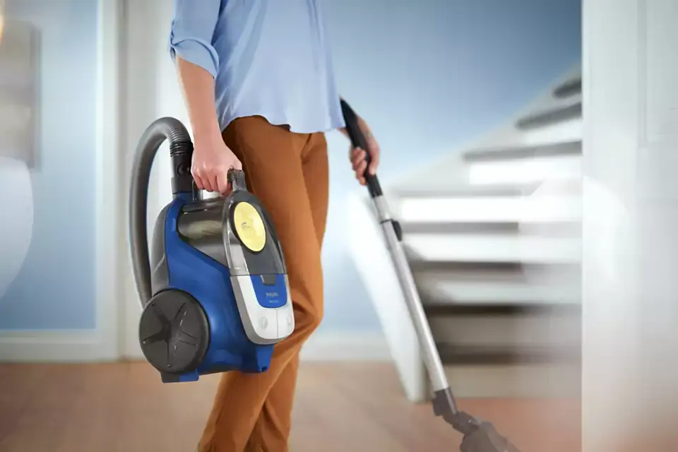 Пилосос Philips контейнерний 2000 series, 850Вт, контейнер -1,3л, мікрофібра, синьо-жовтий - 2